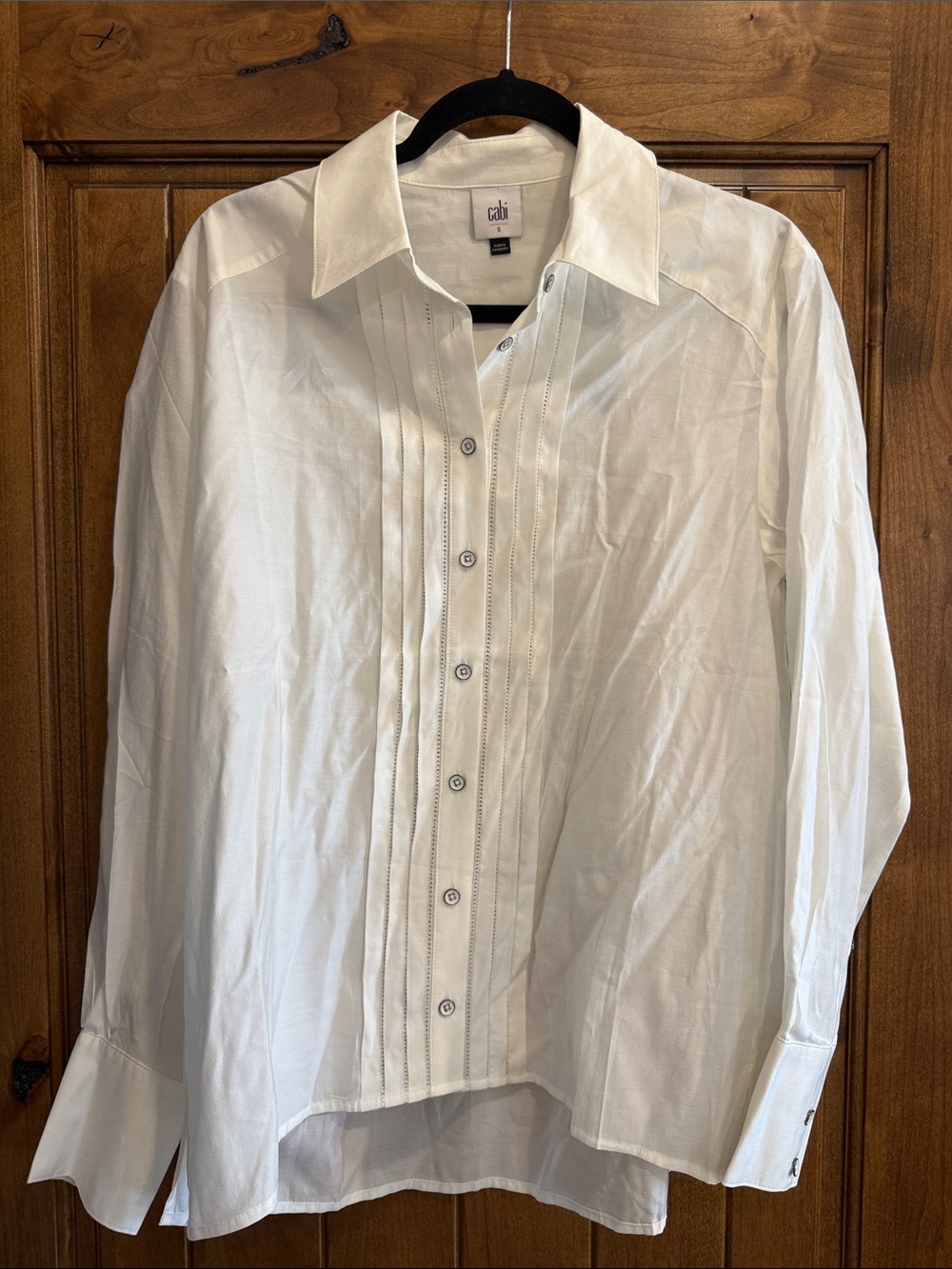 Cabi Infatuation Blouse - White Long Sleeve Blouse